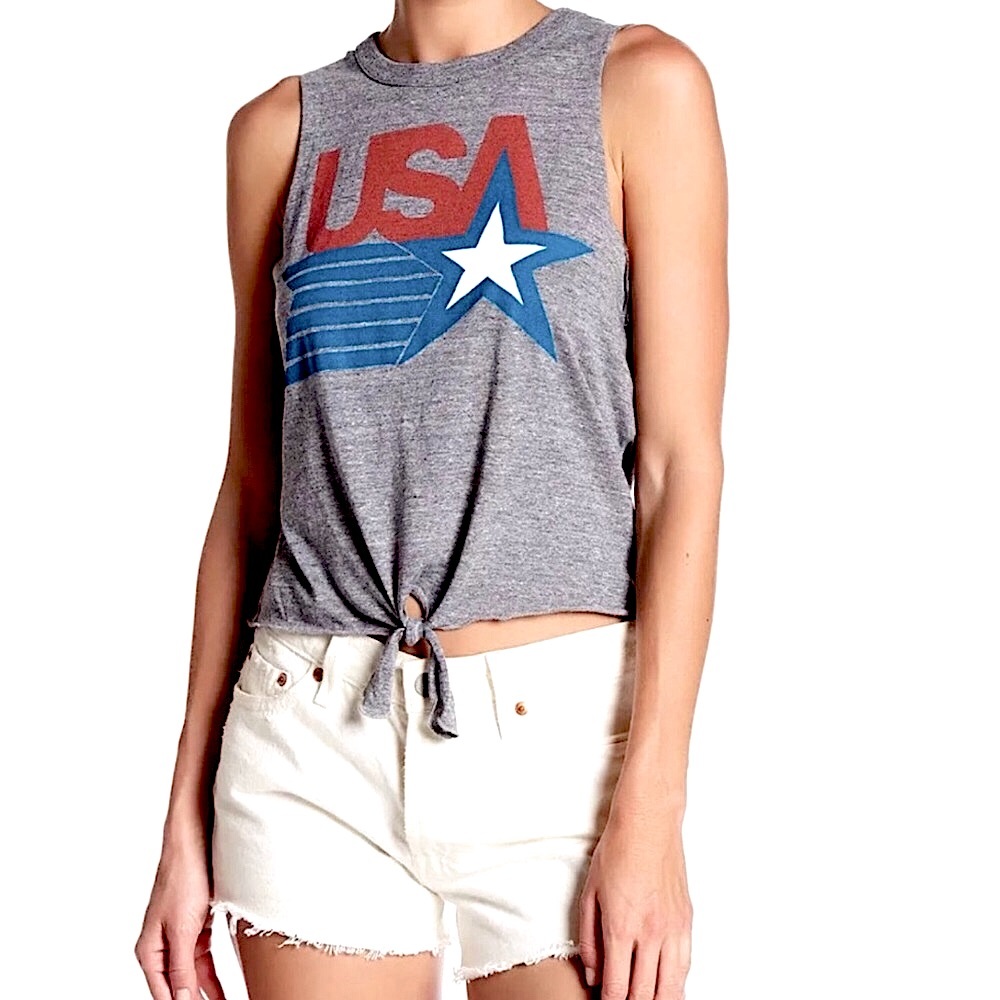 Chaser Patriotic Front Tie Top
